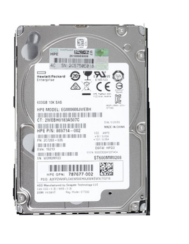 HP 600GB SAS 6G 10K 2.5 EG000600JWEBH 869714-002