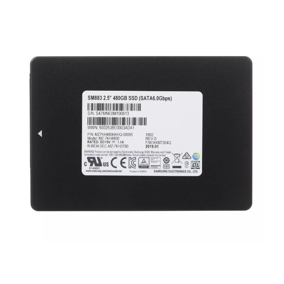 SAMSUNG 480GB SSD SATA SM883 6G 2,5 MZ-7KH4800