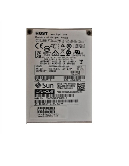SUN ORACLE HGST 200GB SAS SSD 10K 6GB 2.5 7350578