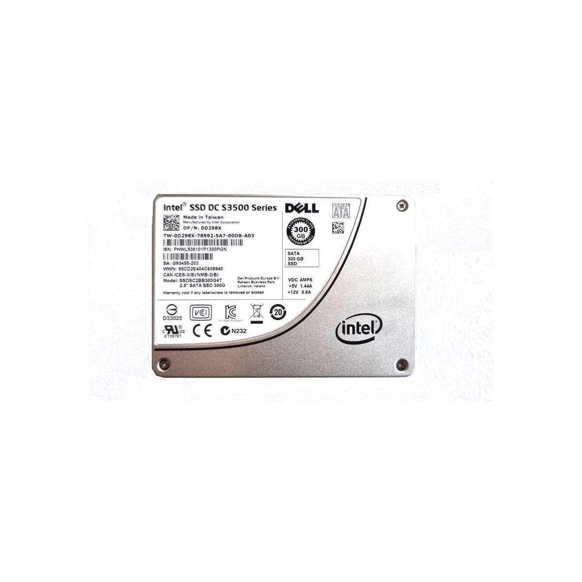 DYSK DELL INTEL DC S3500 300GB SSD SATA 6G 2,5 SSDSC2BB300G4T 0D298X