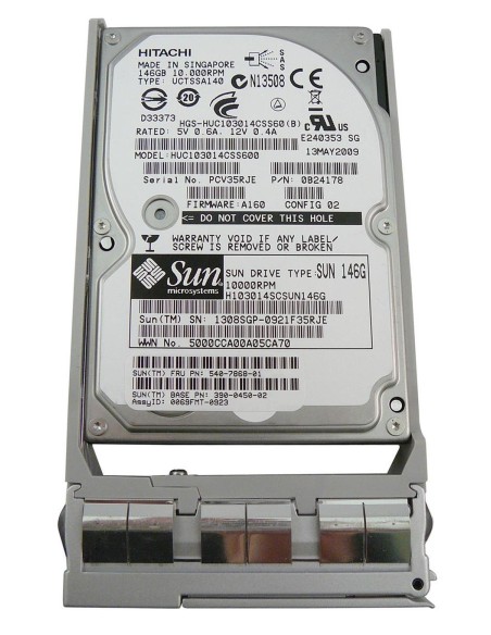 SUN HITACHI 146GB SAS 10K 6G 2,5 RAMKA 540-7868-01