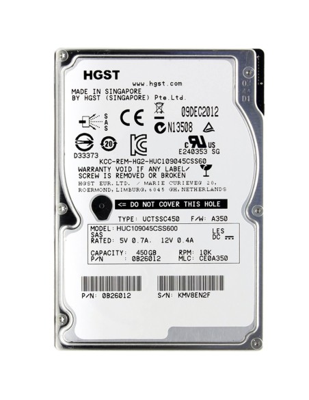 HGST HUC109045CSS600 450GB SAS 10K 6G 2,5 0B26012