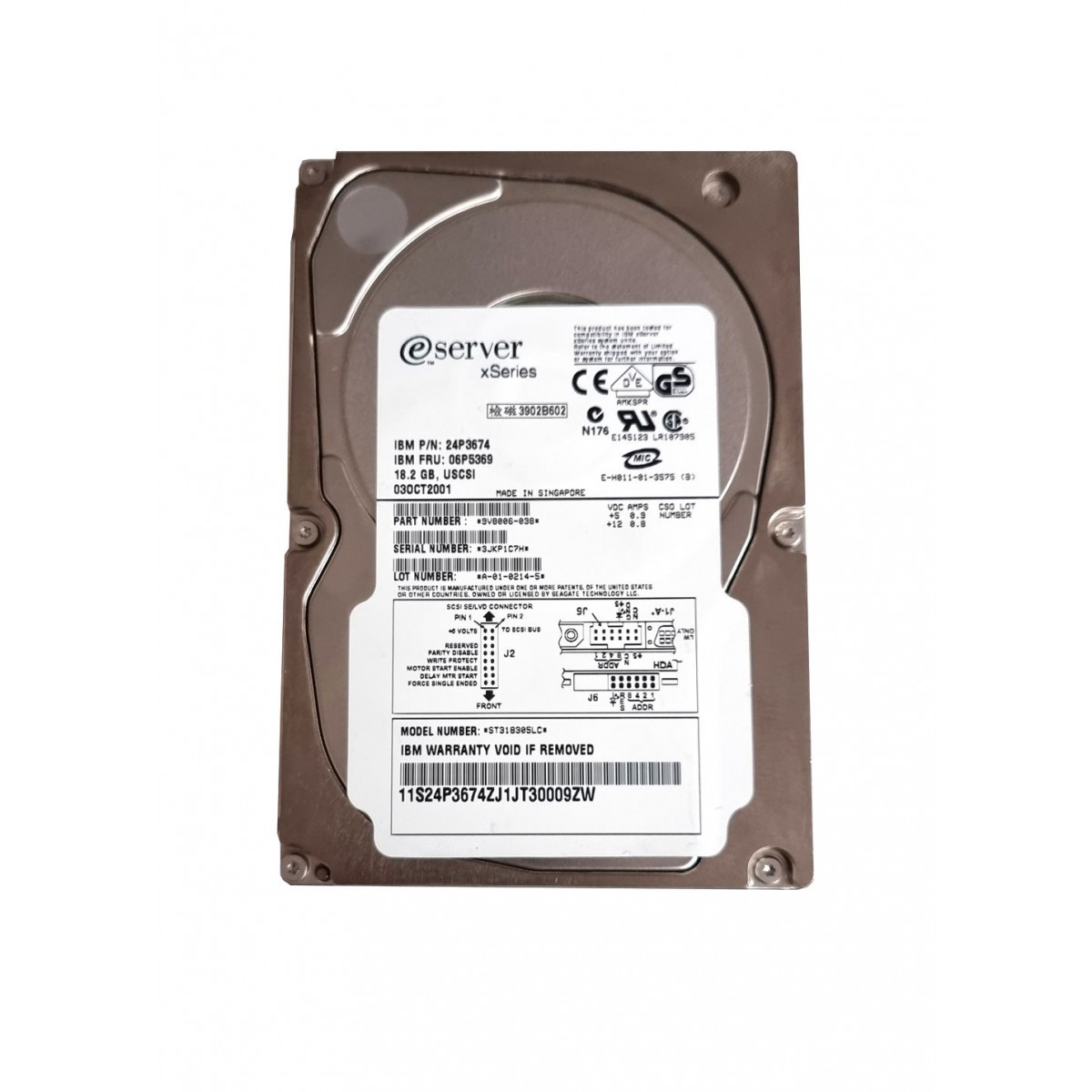 DYSK IBM 18GB U160 SCSI 10K 3,5 24P3674