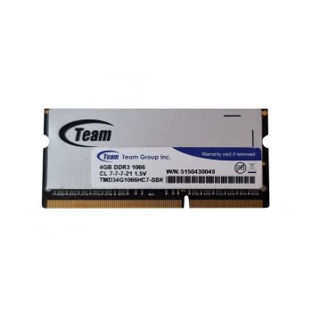 TEAM 4GB PC3-8500 SODIMM 1066Mhz TMD34G1066HC7-SB