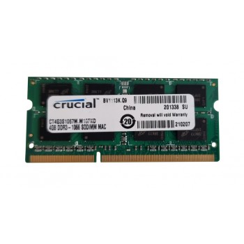 CRUCIAL 4GB PC3-8500 SODIMM 1066Mhz CT4G3S1067M