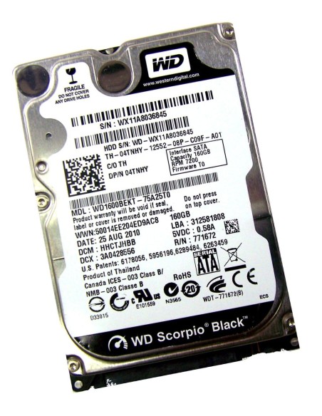 DELL WD1600BEKT 160GB SATA 7.2K 16MB 2,5 04TNHY