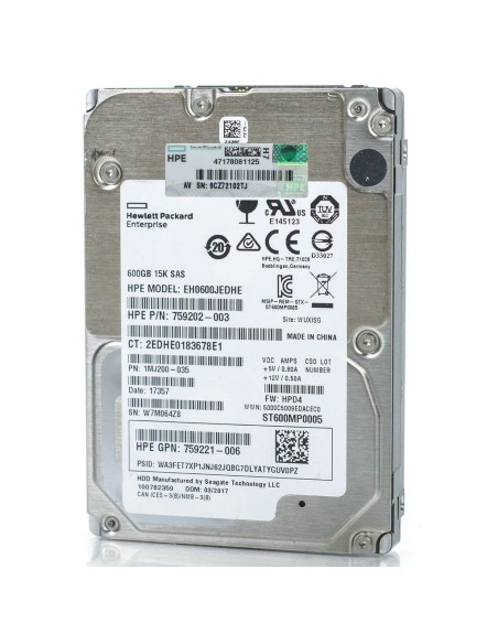 DYSK HPE 600GB SAS 15K 12G 2,5 G8 G9 759202-003