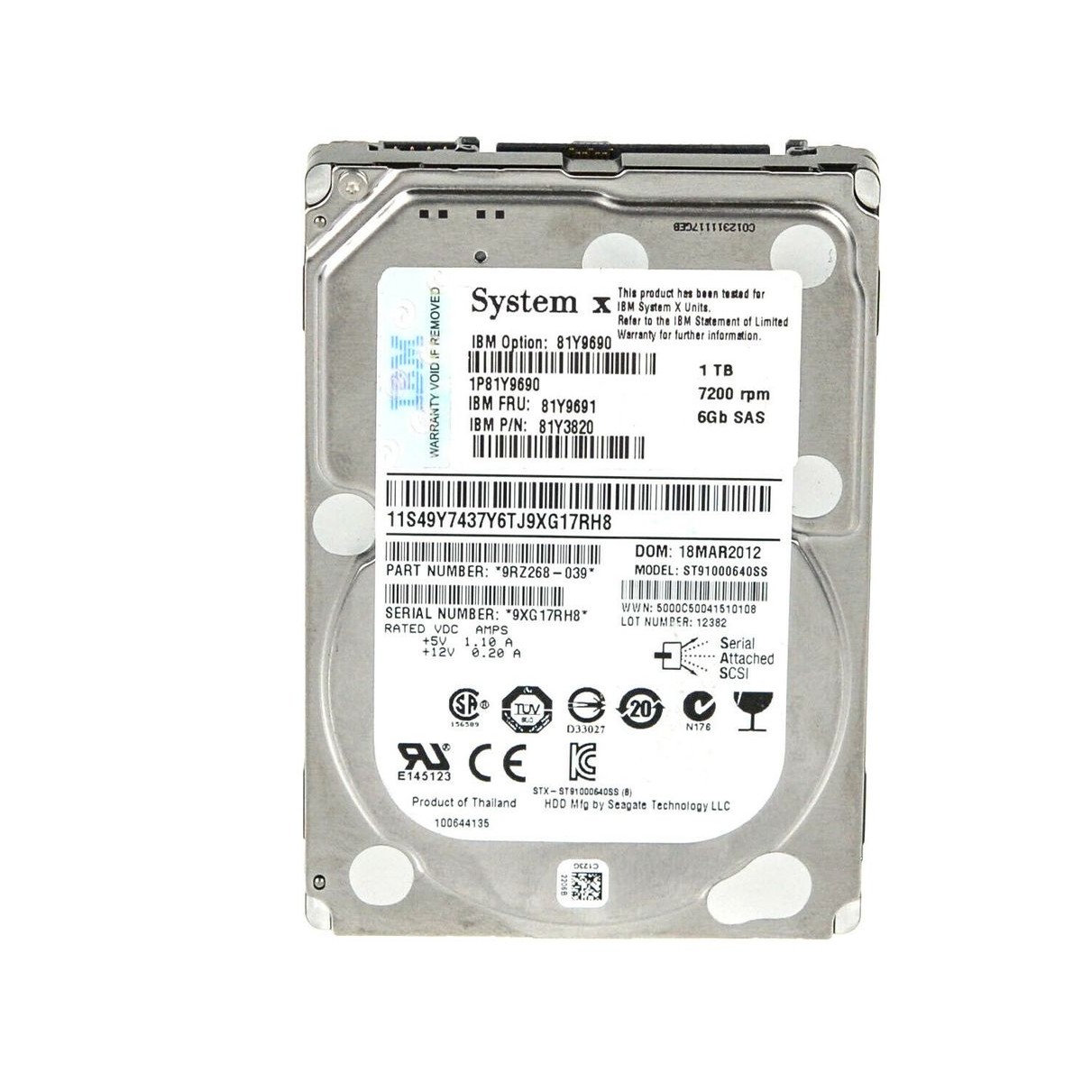 DYSK IBM 1TB SAS 7.2K 6G 2,5 81Y3820 81Y9691 DYSK IBM 1TB SAS 7.2K 6G 2,5 81Y3820 81Y9691