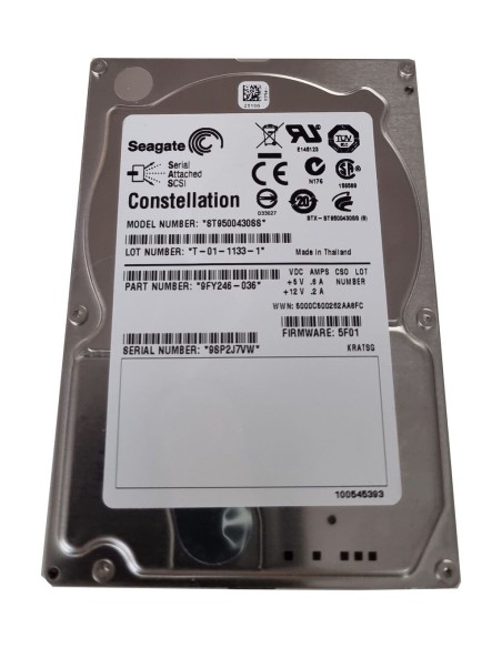 DYSK SEAGATE 500GB SAS 7.2K 6G 2,5 ST9500430SS