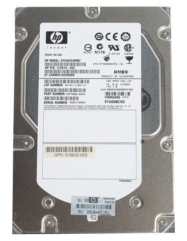 HP 450GB SAS EF0450FARMV 15K 6G 3,5 516810-002