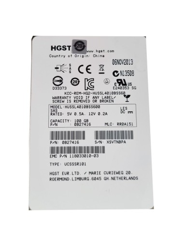 DYSK HGST EMC 100GB SAS SSD 6G 2,5 HUSSL4010BSS60 118033010-03
