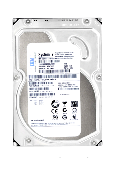 DYSK IBM 1TB SATA 3G 7.2K 3,5 HUA722010CLA330 43W7629 42C0508