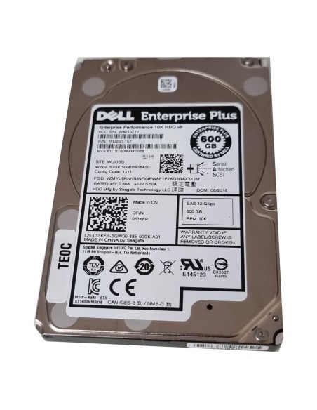 DYSK DELL ENT PLUS 600GB SAS 10K 12G 2,5 033KFP