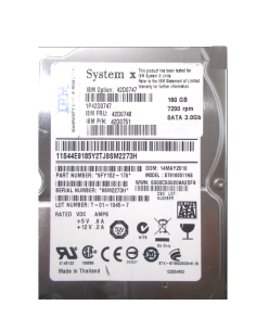 DYSK IBM 160GB SATA 7.2K 3G 2,5 42D0748