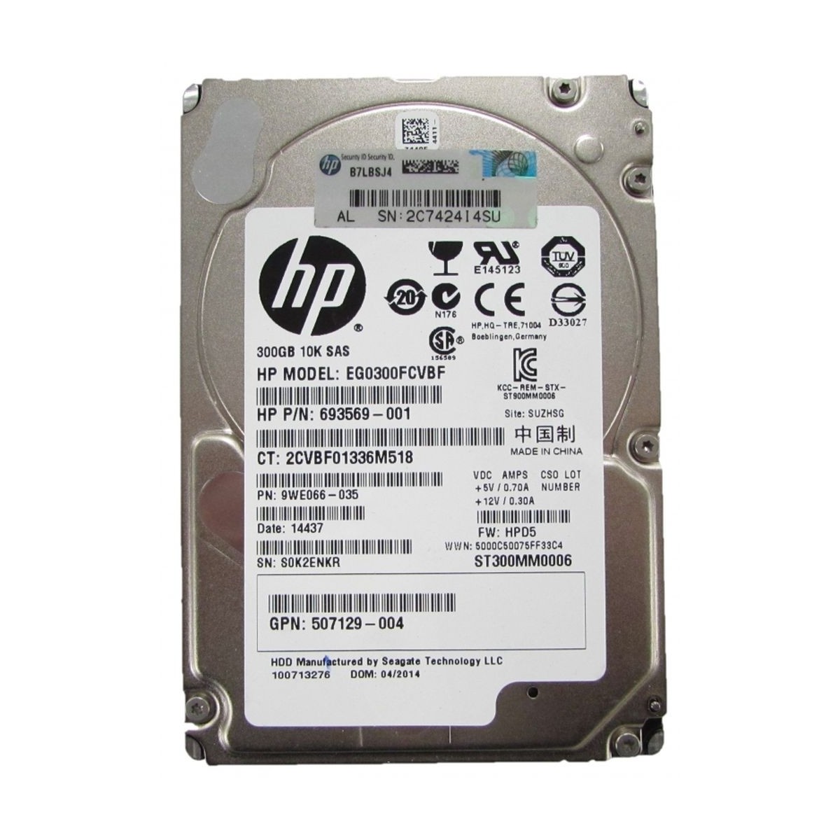 DYSK HP G8 G9 300GB SAS 10K 6G 2,5 693569-001