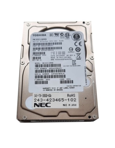 TOSHIBA 300GB SAS MK3001GRRB 15K 6G 2,5