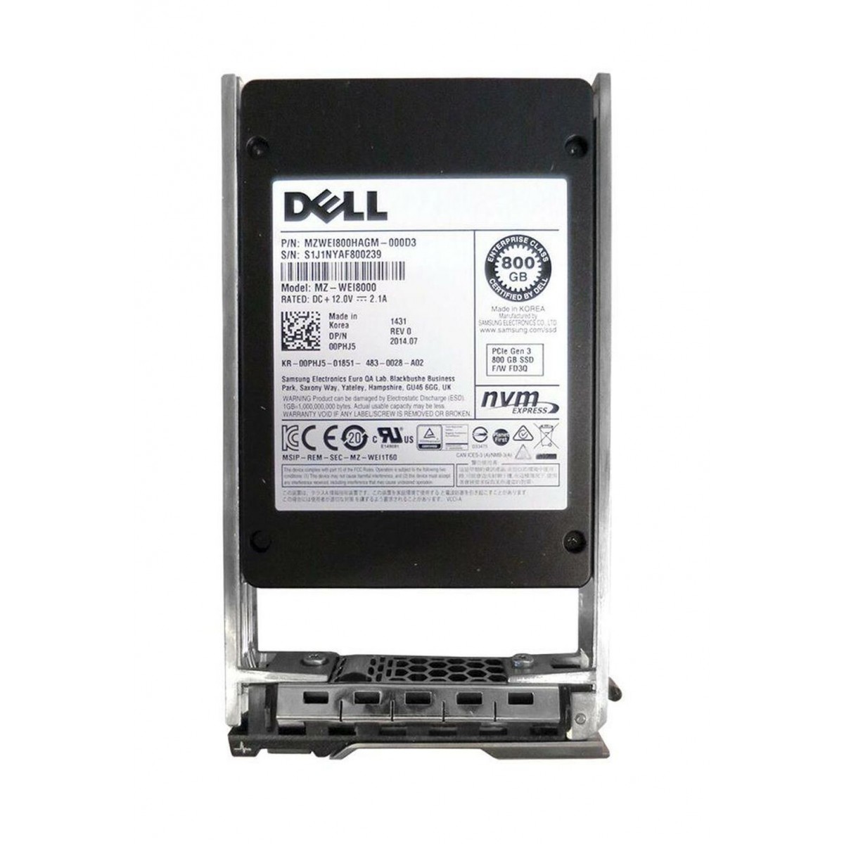 DYSK DELL 800GB PCIe GEN3 NVME SSD MLC 2,5 RAMKA