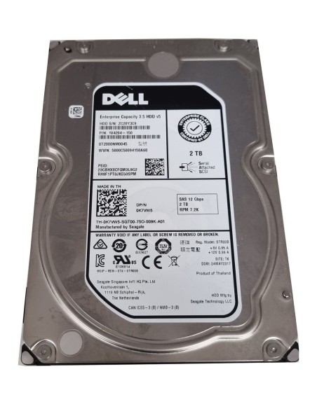 DELL 2TB SAS 12G 7.2K ST2000NM0045 128MB 3,5 0K7VW