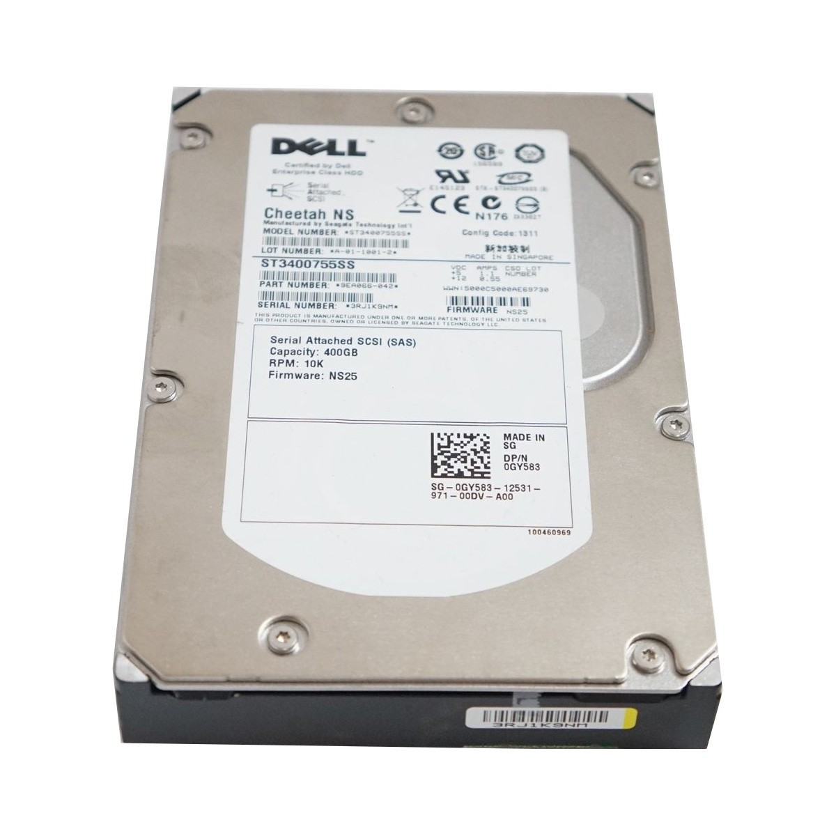 DELL SEAGATE CHEETAH NS 400GB SAS 10K 3G 3,5 0GY583 DELL SEAGATE CHEETAH NS 400GB SAS 10K 3G 3,5 0GY583
