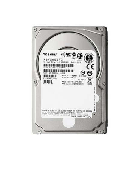TOSHIBA 600GB SAS 10K 6G 2,5 MBF2600RC
