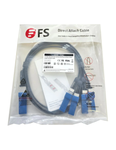 NOWY KABEL FS DAC 100G QSFP28 NA 4X25G SFP28 1M 2