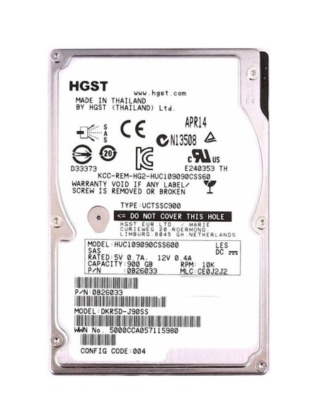 DYSK HGST 900GB SAS 6G 10K 2,5 HUC109090CSS600 0B26033