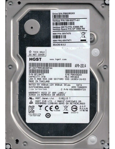DYSK HGST IBM 3TB SATA 7.2K 6G 3,5 0F19477 00V7470