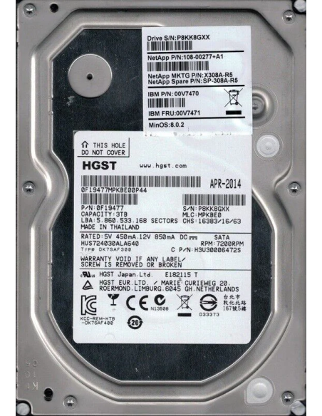 DYSK HGST IBM 3TB SATA 7.2K 6G 3,5 0F19477 00V7470
