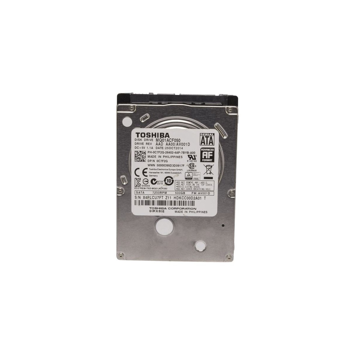 DELL 500GB SATA3 6G 7.2K 2,5 7mm MQ01ACF050 0C7F2G
