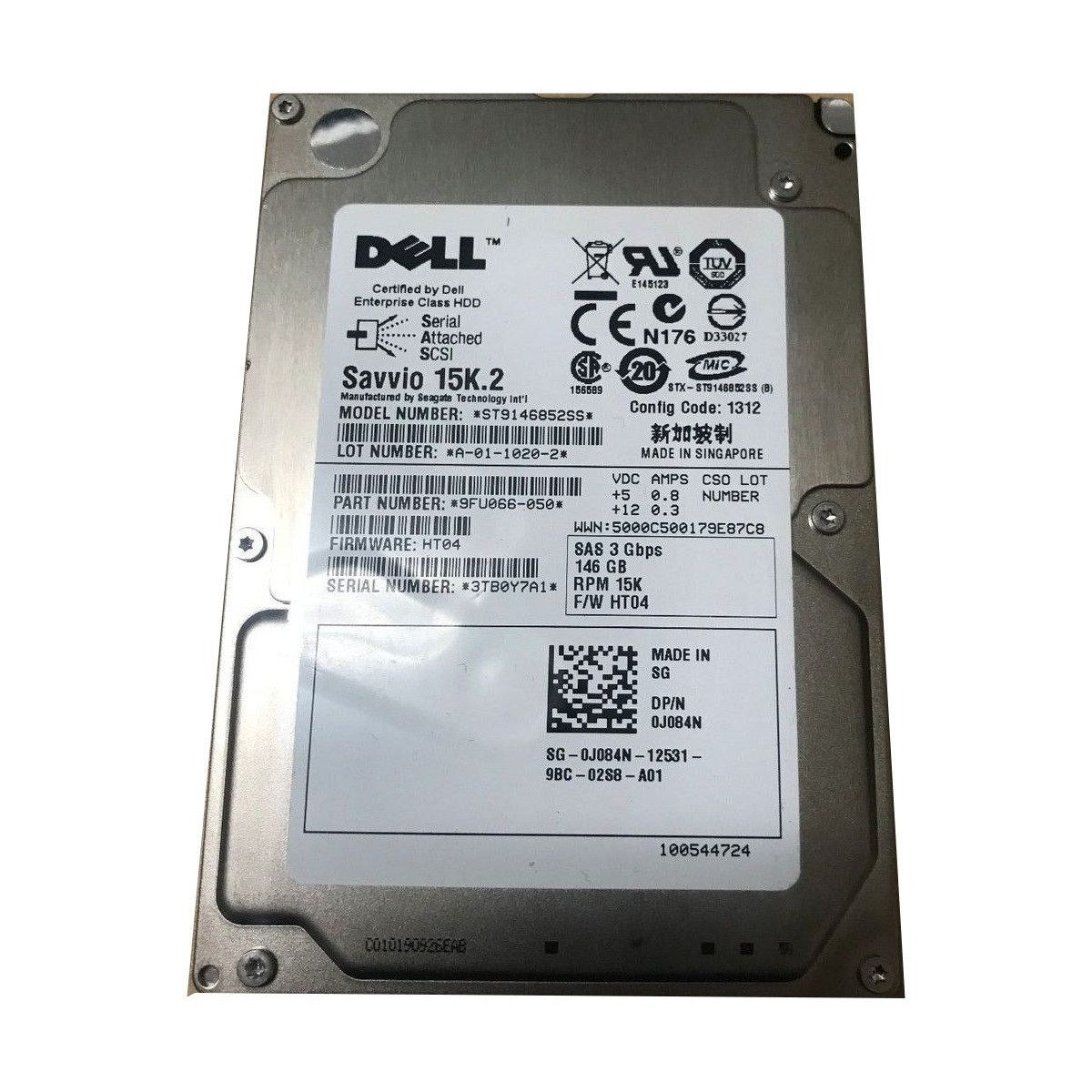 DYSK DELL SAVVIO 15K.2 146GB SAS 3G 2,5 0J084N