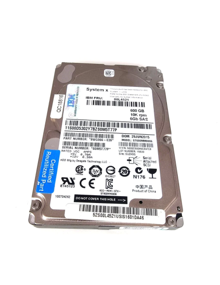 IBM 600GB SAS ST600MM0006 10K 6G 2,5 00L4521