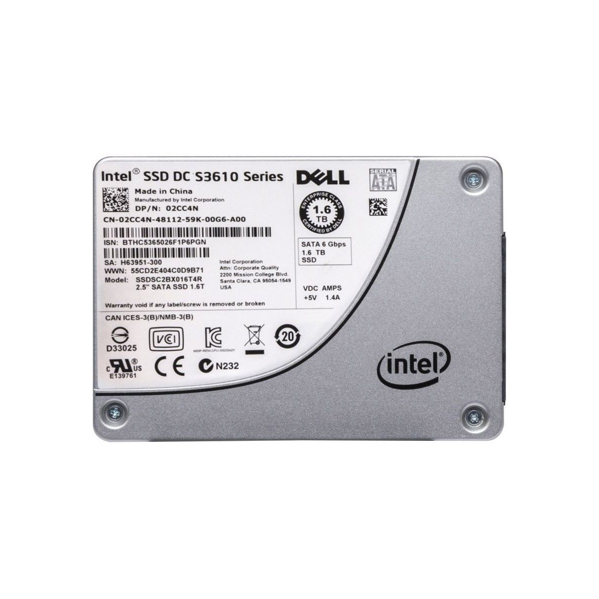 DELL INTEL DC S3610 1.6TB SSD SATA 6G MLC 2,5 2CC4