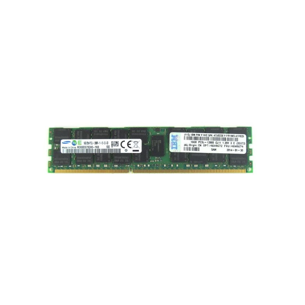 IBM SAMSUNG 16GB 2Rx4 PC3L-12800R ECC REG 47J0226