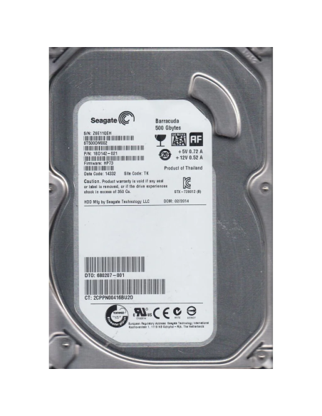 HP 500GB SATA ST500DM002 6G 7.2K 3,5 680207-001