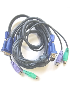 KABEL KVM VGA MESKI NA VGA DAMSKI 2x PS2 1,80M