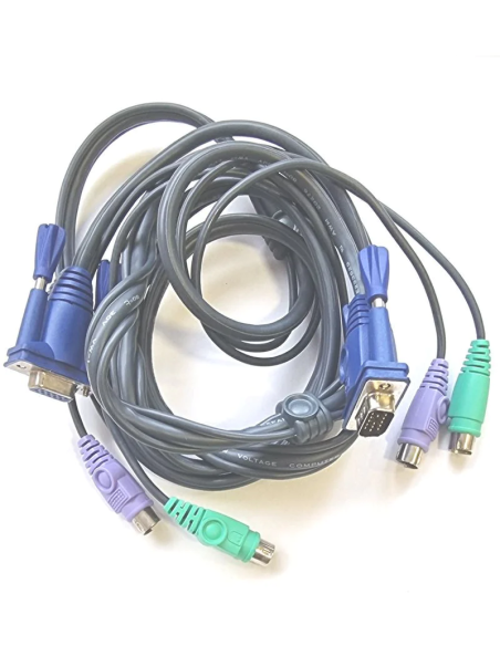 KABEL KVM VGA MESKI NA VGA DAMSKI 2x PS2 1,80M