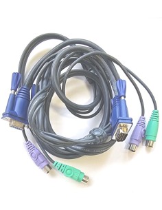 KABEL KVM VGA MESKI NA VGA DAMSKI 2x PS2 1,20M