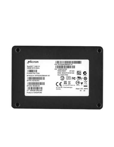 DYSK HP MICRON REALSSD C400 256GB SSD SATA III 6GB 2,5 MLC 652182-002