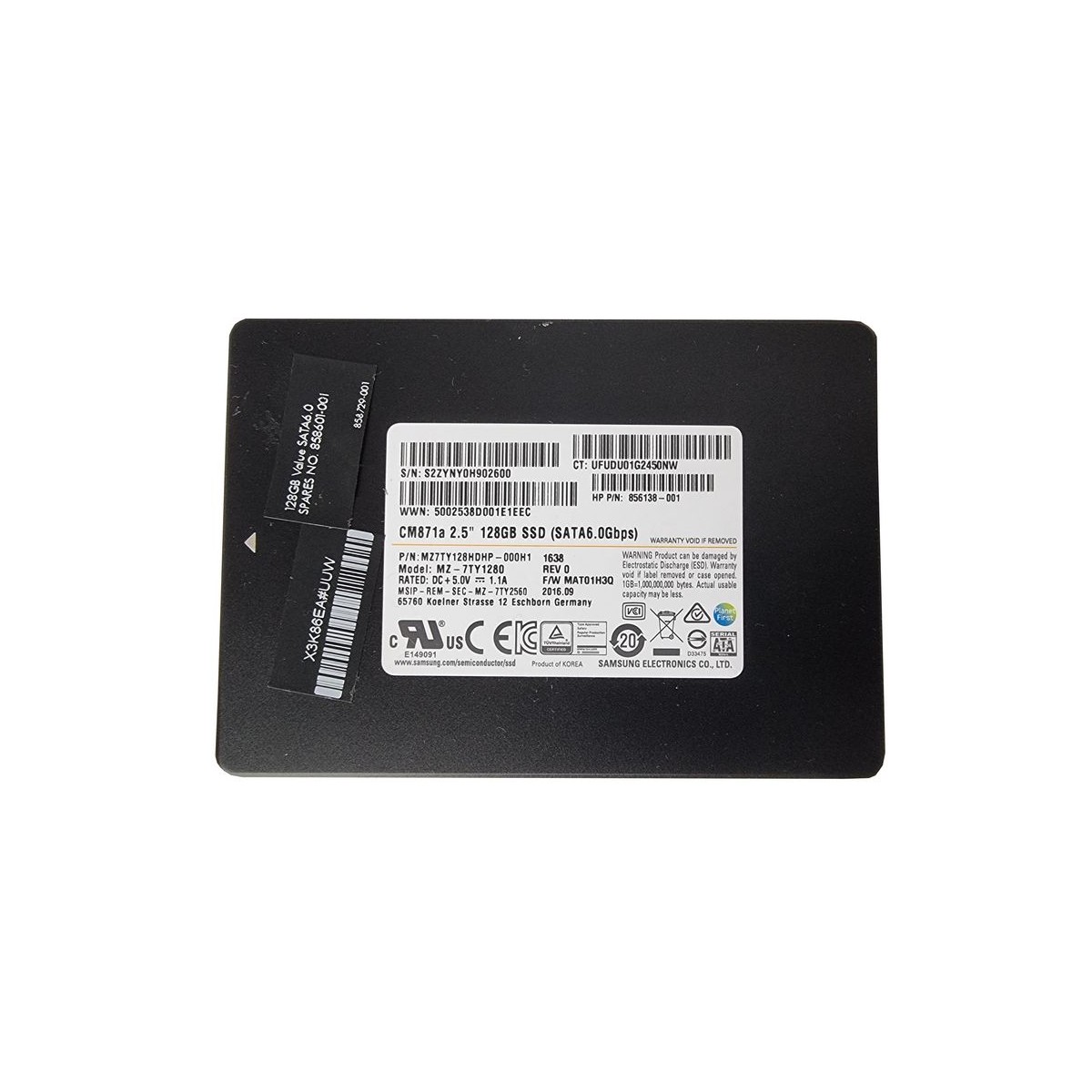 DYSK HP SAMSUNG CM871a 128GB SSD SATA 6G 2,5 TLC MZ-7TY1280 856138-001