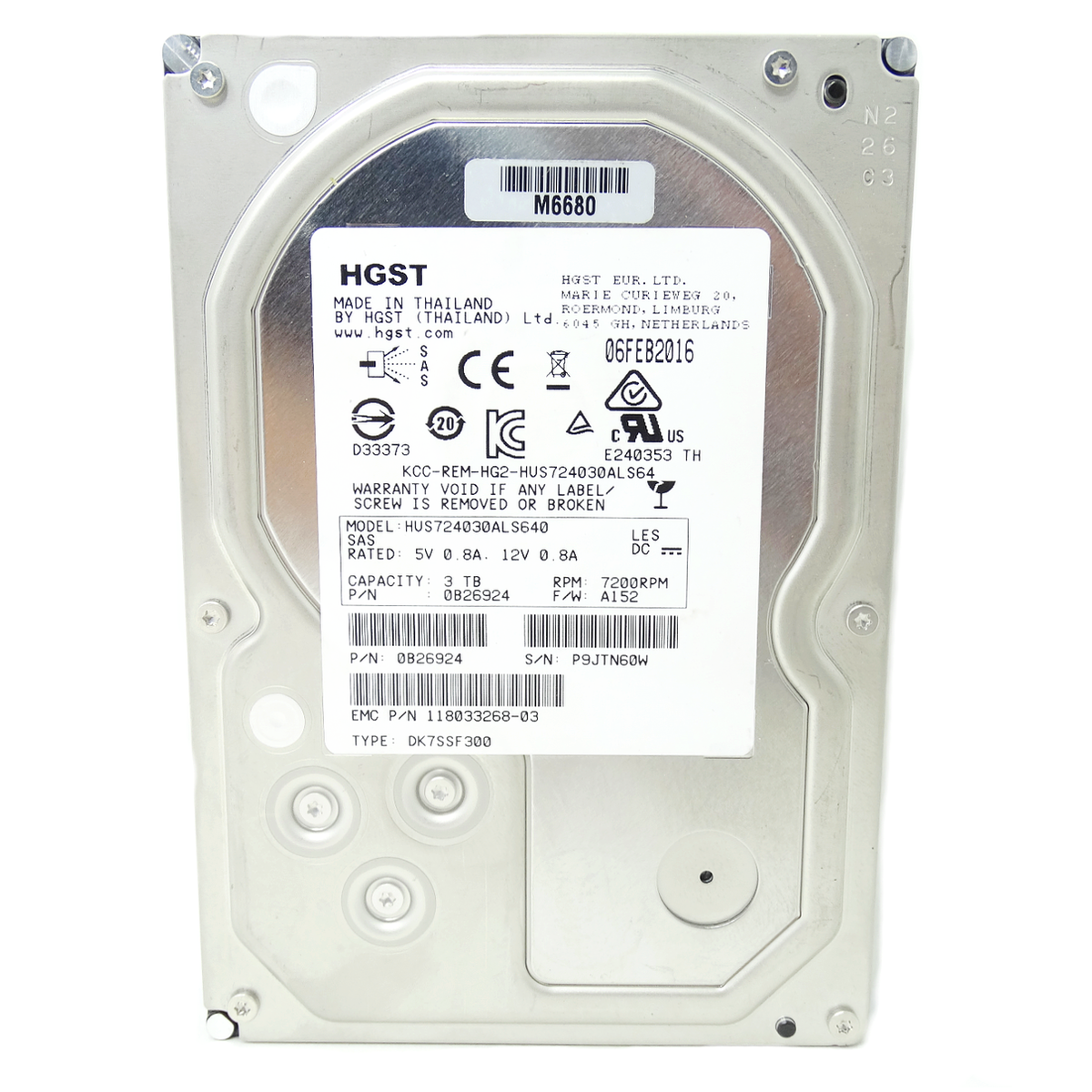 EMC HGST 3TB SAS 6G 7.2K 3,5 118033268-03 EMC HGST 3TB SAS 6G 7.2K 3,5 118033268-03