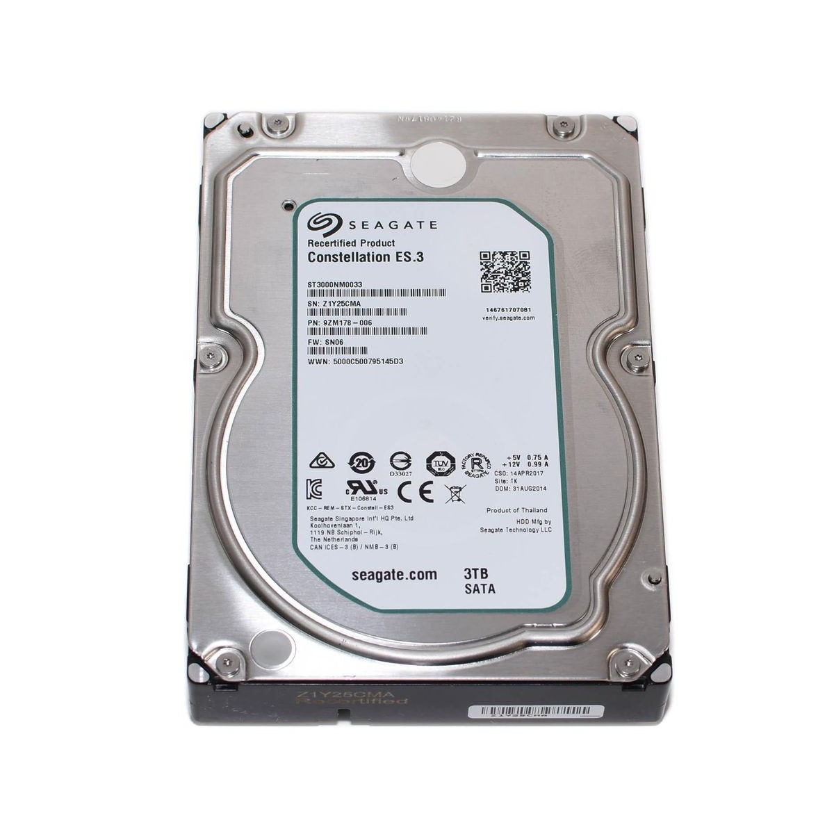 DYSK SEAGATE 3TB SATA 128MB 6G 7.2K 3,5 ST3000NM0033 9ZM178-006 9ZM178-004