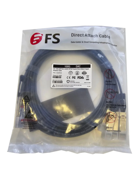 NOWY KABEL FS DAC 100G QSFP28 NA 4X25G SFP28 3M