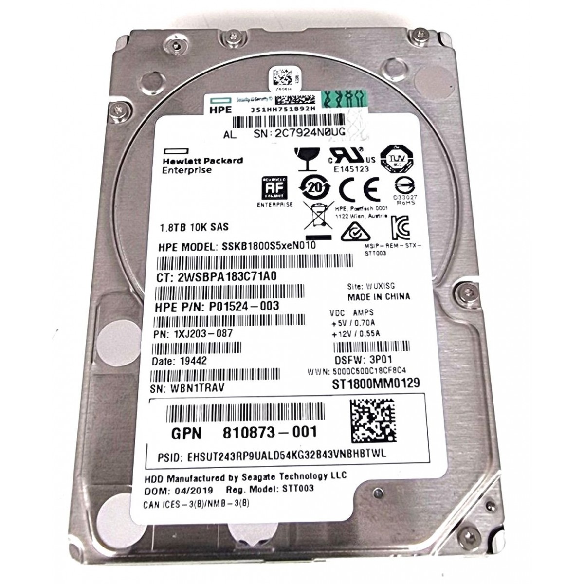 HPE SEAGATE 1.8TB SAS ST1800MM0129 10K 12G 2,5