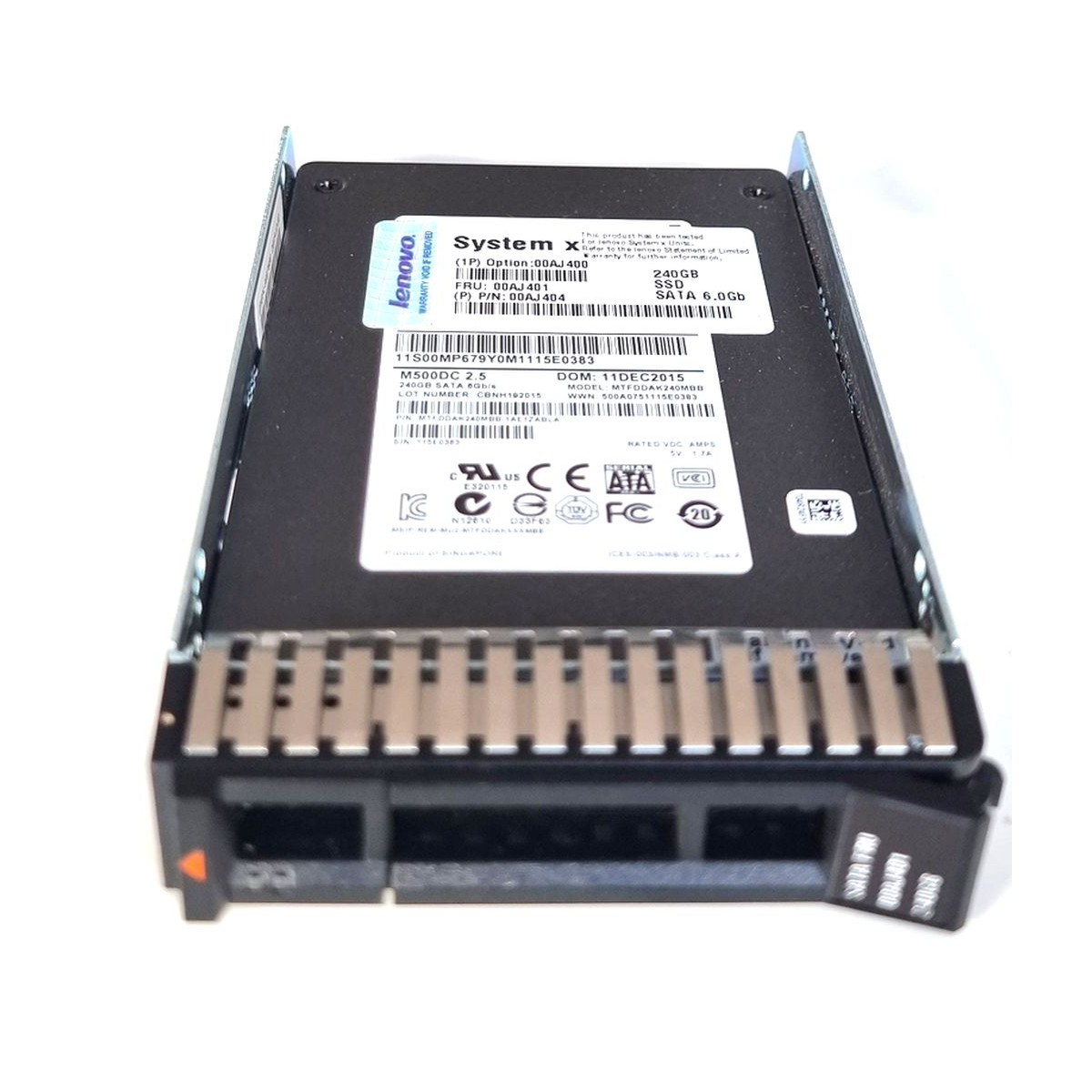 DYSK LENOVO MICRON M500DC 240GB SSD SATA 6G 2,5 MLC RAMKA 00AJ404 00AJ401