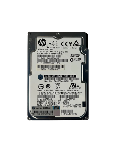HP 450GB SAS HUC156045CSS204 15K 12G 2,5 748385-00