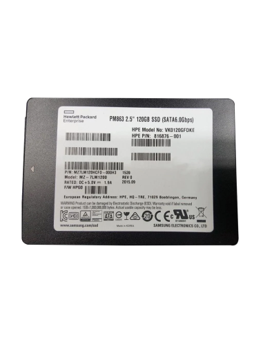 DYSK HPE SAMSUNG PM863 120GB SSD SATA 6G 2,5 TLC MZ-7LM1200 816876-001