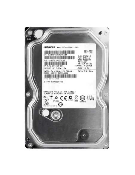 DYSK HP HITACHI 250GB SATA HDS721025CLA682 6G 7.2K 647464-001