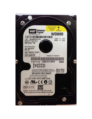 DYSK WESTERN DIGITAL 80GB 7.2K 3.5" SATA WD800JD-23JNC0 39M0133