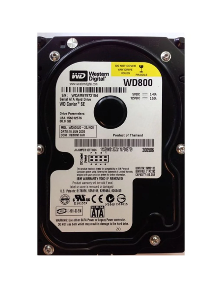 DYSK WESTERN DIGITAL 80GB 7.2K 3.5" SATA WD800JD-23JNC0 39M0133