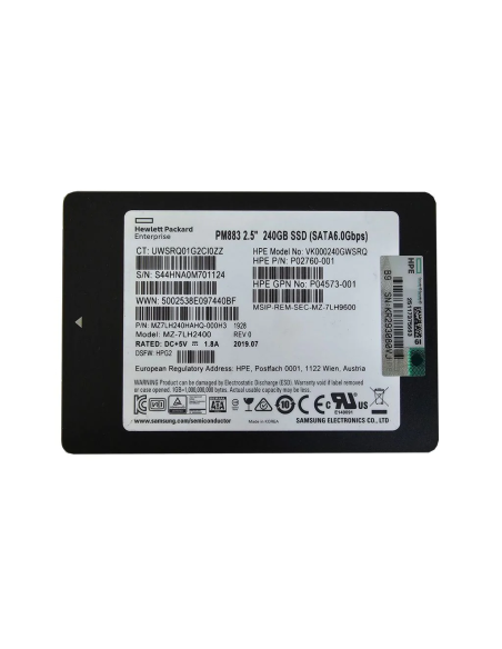 DYSK HPE SAMSUNG PM883 240GB SSD SATA 6G 2,5 TLC MZ-7LH2400 P02760-001